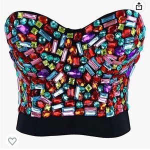 Taylor Swift Eras Concert Bejeweled Crop Top Bustier